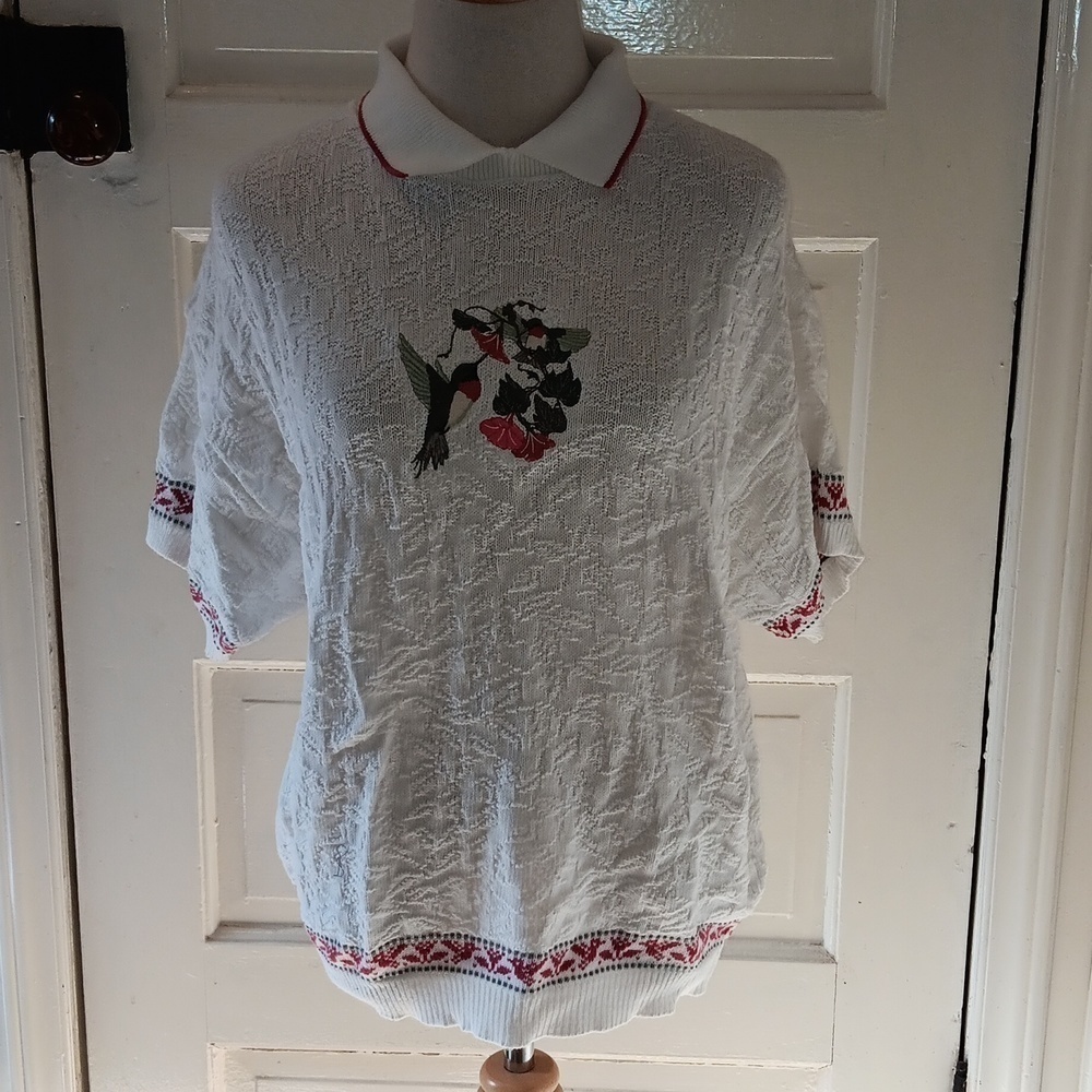 Vintage ladies National Wildlife Federation large hummingbird shirt